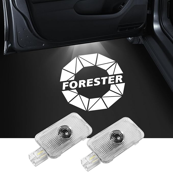 2Pcs Car Door Light Logo Projector for Forester 2013-2024 LED Puddle Light | for 5th Gen 2018-2024 Ghost Shadow Non Fade Courtesy Projector Laser Lamp Car Entry Lighting HD Accessories(Forester Diamond)
