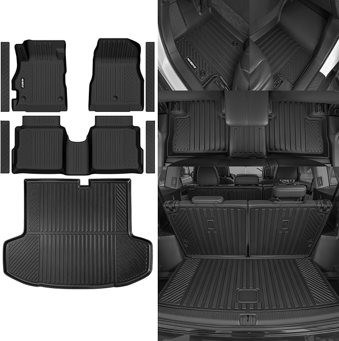 Naibeve Floor Mats for 2020-2025 Nissan Versa | All Weather Custom Fit Floor Mats, Cargo Mat, Door Sill Guards Interior Protector accessories