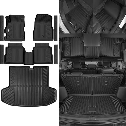 Naibeve Floor Mats for 2020-2025 Nissan Versa | All Weather Custom Fit Floor Mats, Cargo Mat, Door Sill Guards Interior Protector accessories