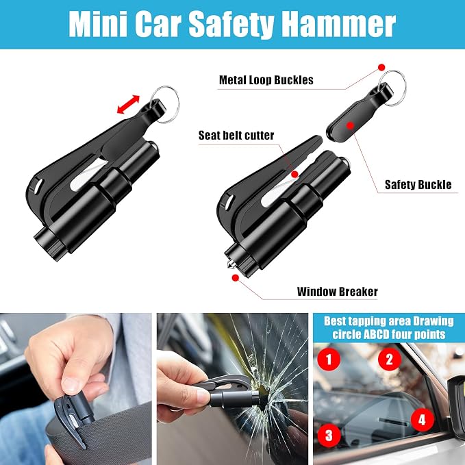 Car Roadside Emergency Kit, Portable Car Safety Kit Car Kits for Emergency, Black