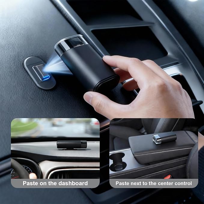 Window Breaker Seatbelt Cutter, 2-in-1 Car Glass Window Breaker Tool, Safety Hammer with Test Glass, Spring Loaded Emergency Escape Hammer for Sinking Cars, Flood Rescue 2PCS (Black)