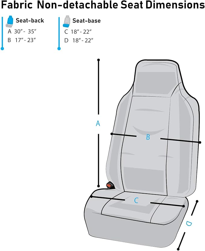 FH Group FH-FB302114 All Purpose Flat Cloth Car Seat Covers Beige/Black Color with F11306 Vinyl Floor Mats, Beige/Black Color - Fit Most Car, Truck, SUV, or Van