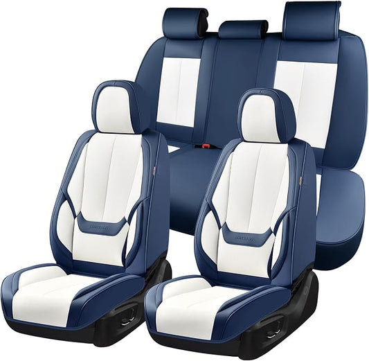 Coverado Car Seat Covers, Seat Covers for Cars, Waterproof Leather Auto Seat Protectors, Leather Car Seat Cushion, Car Interiors Accessories Universal Fit for Most Cars