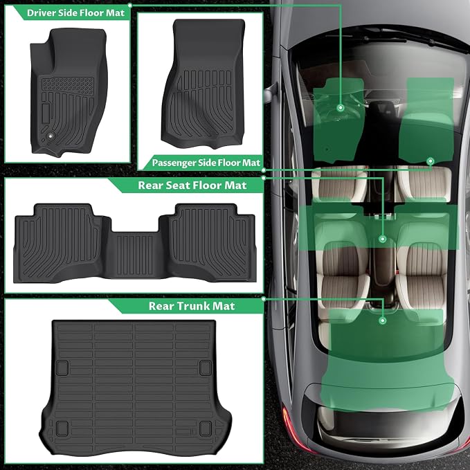 Floor Mats & Cargo Liner for Jeep Grand Cherokee 2005-2010, Grand Cherokee WK Laredo, Limited, Summit All Weather Floor Liners, 2005 Jeep Grand Cherokee Accessories, TPE Duty Waterproof Trunk Liners