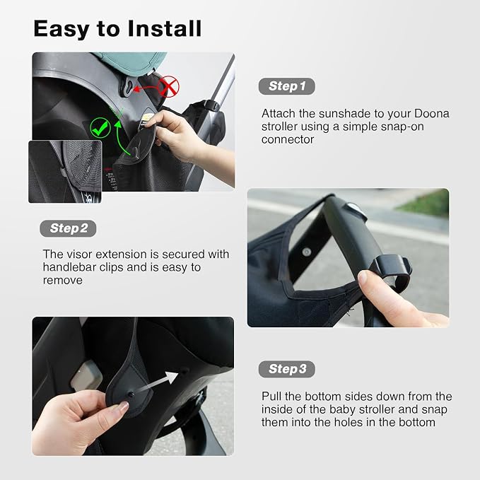 Stroller Sun Shade, Functional Sun Protection Extension Compatible with Doona car seat Stroller, 360 Sun Shade Baby Car seat UV Protection Sun Cover for Baby Pushchairs Strollers Accessories