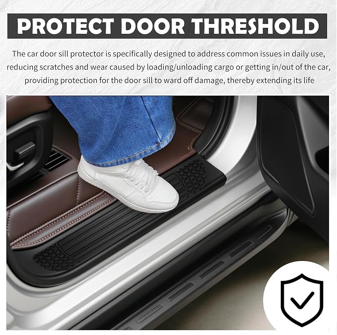 4PCS Cuttable Car Door Sill Protector,Anti-Slip & Anti-Scratch Car Door Edge Guards for Protecting Doors Threshold,Width 2.36" Automotive Doors Entry Guard Cars Accessories