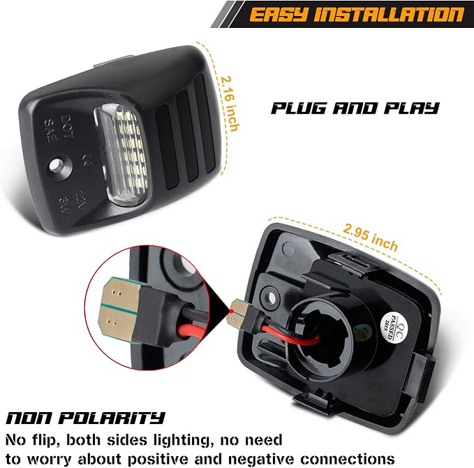LED License Plate Lights with Red OLED Neon Tube Compatible with Tacoma 2005 to 2015, Tundra 2000 to 2013