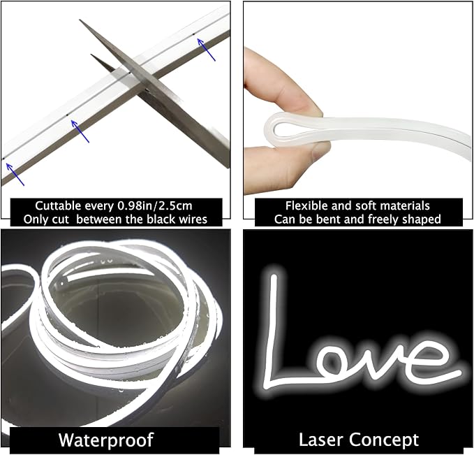 LED Vanity Mirror Lights, Hollywood Style Makeup Lighting, 6.6FT/6000K/Dimmable/12V Adapter/Self-Adhesive Strip Lights for Mirror, Lighting for Makeup Table & Bathroom