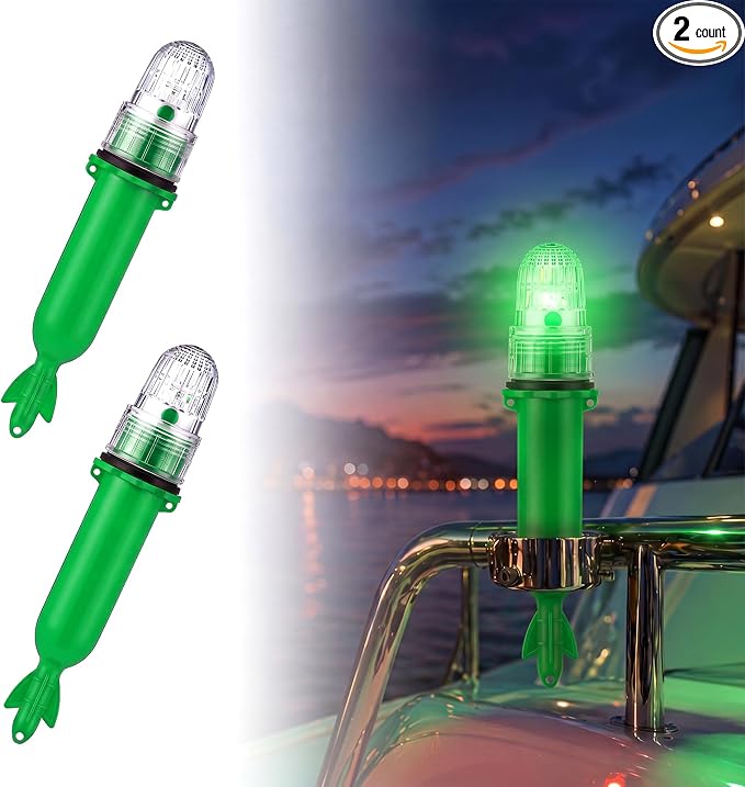 Kingdder Boat Flares Marine Signal Light Boat Flares Beacon Strobe Safety Battery-Powered Boating Safety Kit Without Battery Waterproof Day Night Use for Boating Fishing Nets Life Rafts
