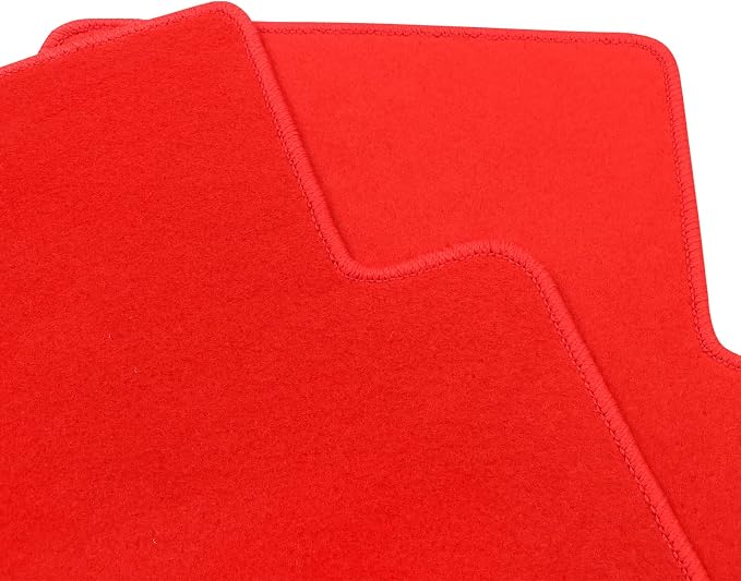 Fit 2016-2021 Honda Civic Floor Mats OEM Fitment Style Red with FC Logo | IKON MOTORSPORTS, Front & Rear Floor Mats Carpet With FC Logo 4PCS, 2017 2018 2019 2020