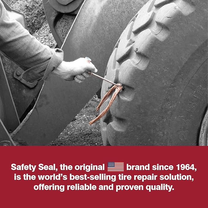Safety Seal Tire Repair Kit – Heavy Equipment Kit, 18 Repairs (16"), 7" Probe, Case Kit, Tubeless Tire Repair for OTR, Industrial & Off-Road Tires