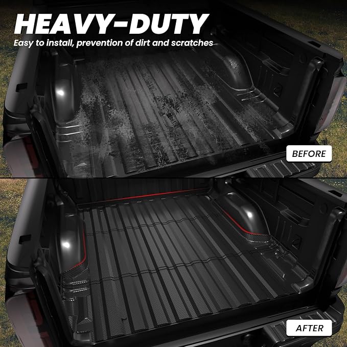 Lasfit Truck Bed Mat for Chevrolet Chevy Colorado/GMC Canyon 2015-2022, Only Fit 5.1FT Bed, Vehicle Bed Mat Custom Fit Flush All Weather Protection TPE Pickup Car Bed Liner