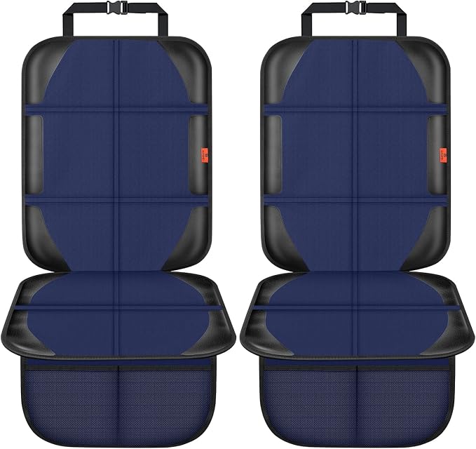 XHYANG Car Seat Protector,2 Pack Automotive Seat Protectors Baby Carseat Pad Waterproof & Durable 600D Fabric for Child Baby Car Seat Mat Vehicle Pet Cover 2 Storage Pockets (Blue)