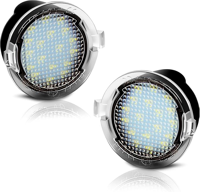 D-Lumina Side Mirror Puddle Lights Assembly Compatible with F150 Explorer Expedition Flex Edge Fusion Taurus, Under Mirror Puddle LED Lamp 6000K White 2-Pieces