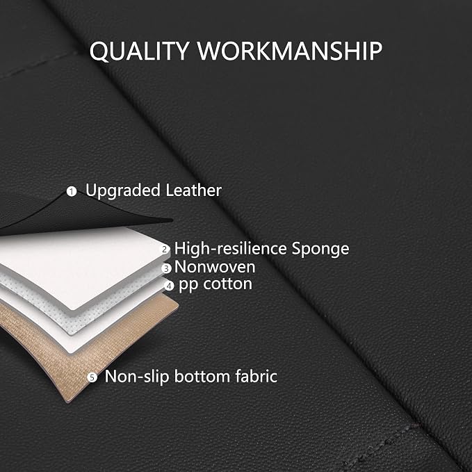 HChengkikz Car Seat Cover, Waterproof Faux Leather (Black) | Car Seat Protectors, Quilting, Easy to install, Airbag Compatible, Universal Fit for Most Suvs, Trucks, SUVs