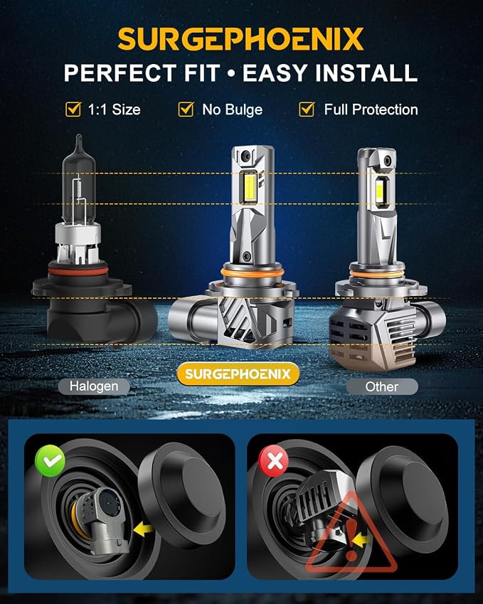 H11/H8/H9 & 9005/HB3 LED Bulbs Combo, 120000LM, 1:1 Mini Size | 6500K Cool White LED Fog Light Bulbs, 1000% Brighter, for Off-Road Use, Pack of 4