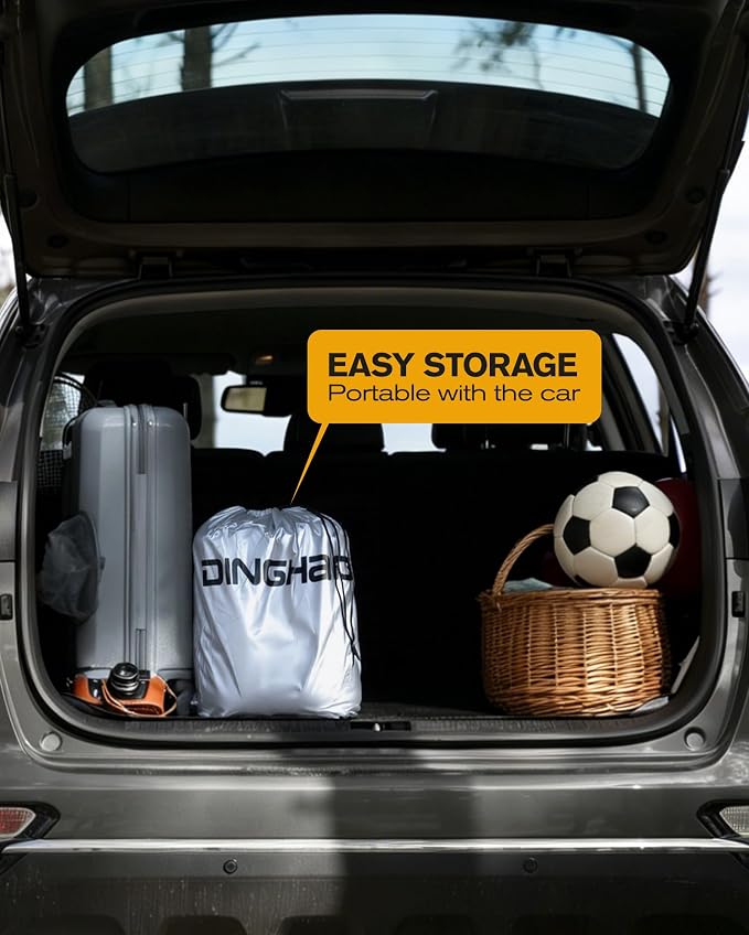 Car Cover Waterproof All Weather, 6 Layers Full Exterior Covers with Zipper Cotton, Mirror Pocket. Outdoor Car Cover UV Snow Rain Wind Dust All Weather Outdoor Protection for Sedan (190-195 inch)