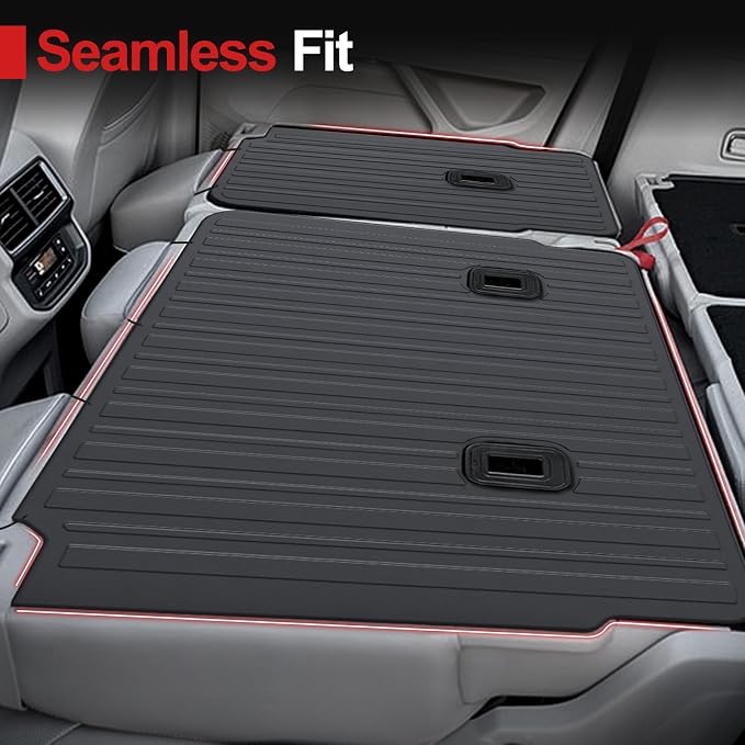 2nd Backrest Mat for Volkswagen VW Atlas 2018-2025 2026 (Not for Cross Sport)-All Weather TPE Seat Back Cover Protection Kick Mats for VW Atlas SE SEL Peak Edition Accessories-7 Seats