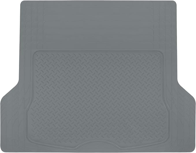 BDK Heavy Duty Rubber Cargo Mat Liner - All-Weather Trunk Protection, Trim-to-Fit Design for Cars, SUVs, Vans & Trucks - Non-Slip, Waterproof, Durable Cargo Floor Liner - 46" x 56.75" x 0.25" - Gray