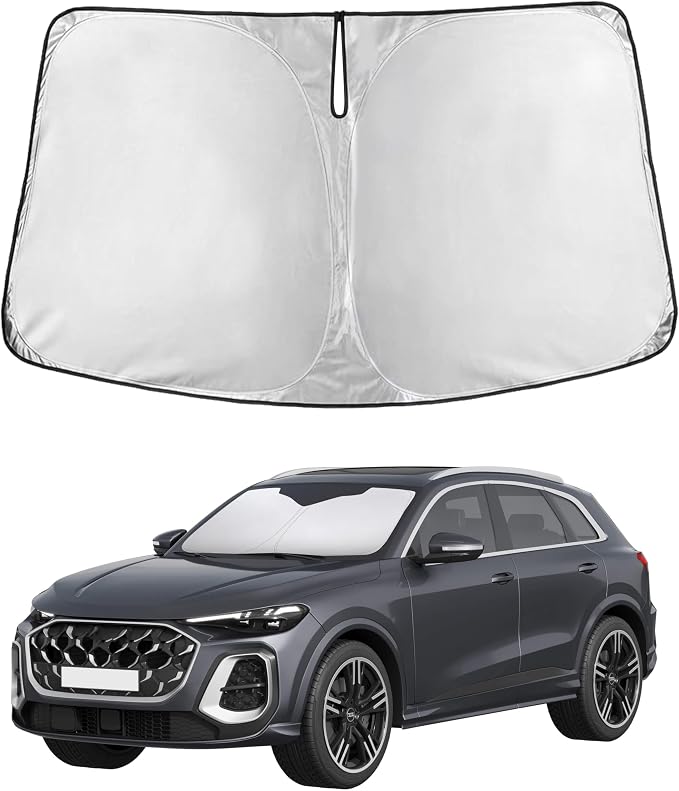 EcoNour Windshield Sunshade Compatible for Audi Q5 2018-2024 2025 2026, Sun Visor for Front Windshield & Window Sun Shade Cover, UV Heat Blocker & Protector, Car Accessories