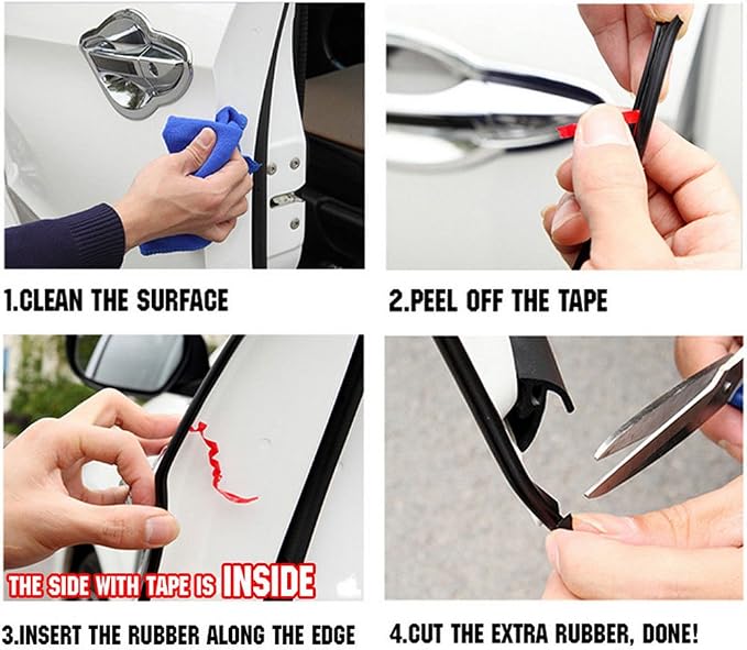 ESUPPORT 16ft 5M U Shape Car Door Moulding Rubber Scratch Protector Strip Edge Guard Trim Seal Gray | 16ft 5M U Shape Auto Rubber Protect Stripping Anti-Scratch Anti-Collision Guards Gray