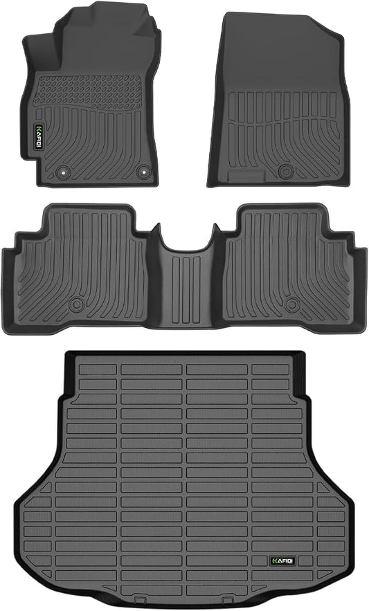 HAFIDI® Floor Mats & Cargo Liner Set Fit for 2021-2025 2026 Hyundai Elantra Hybrid All Weather TPE Anti-Slip Car Full Set Floor Liners Custom Accessories - Black
