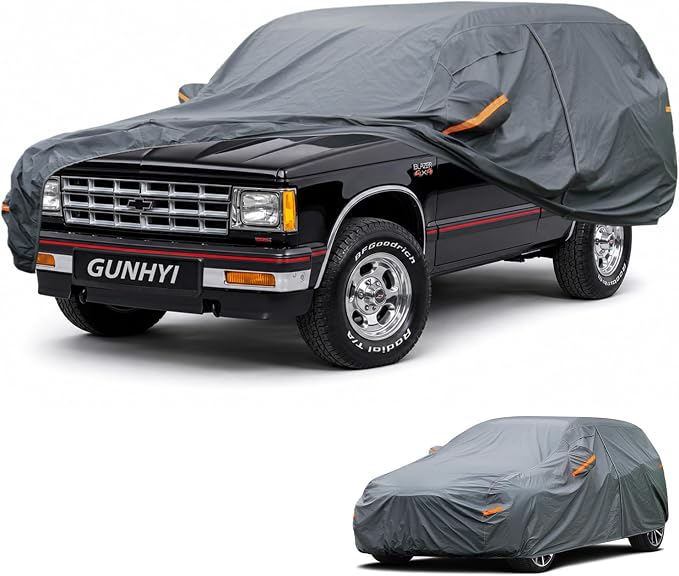 GUNHYI Premium Car Cover Custom Fit Chevrolet Blazer S10, 16 Layers Heavy Duty Car Cover Waterproof All Weather with Zipper Door for Sun Rain Snow Dust Uv Protection