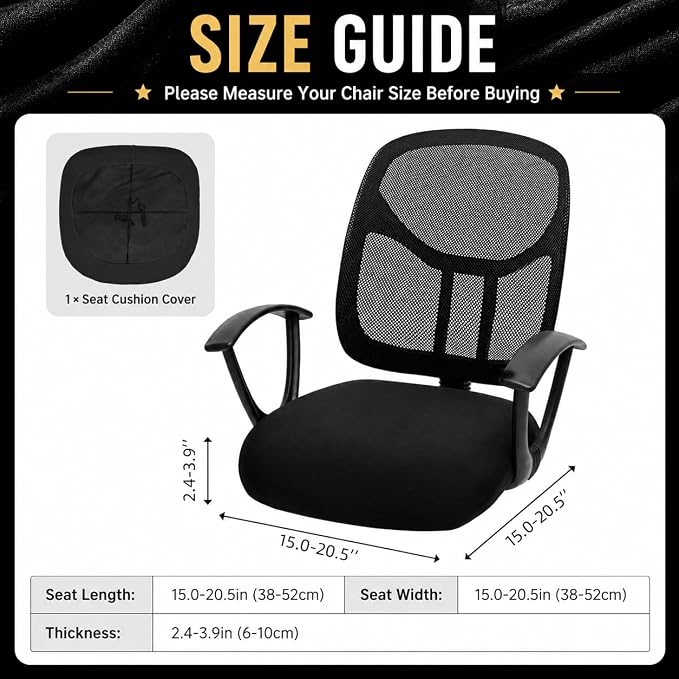 DIVA EN CAMINO DEC Stretchable Desk Office Chair Seat Cushion Covers - Universal Spandex Computer Chair Slipcover - Anti-Scratch Dogs, Cats, Pets Removable Washable Cushion Protectors (Royal Blue)