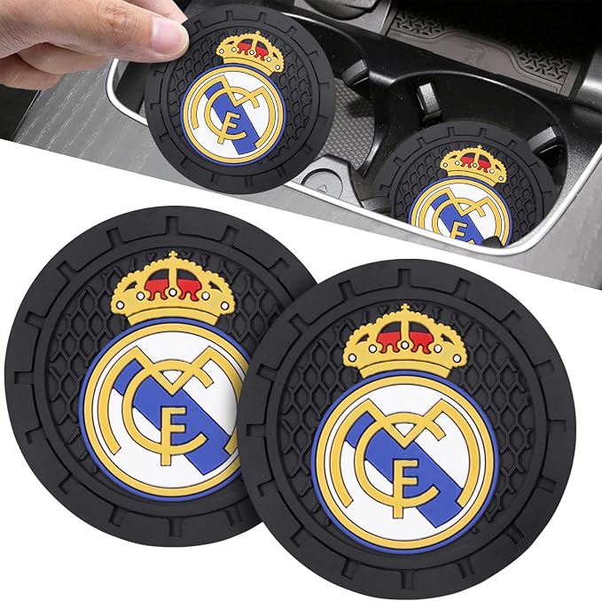 Cup Holder Insert Coaster for Real Madrid UEFA Fans,Anti Slip Car Cup Coaster Interior Accessories