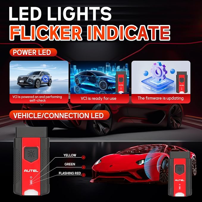 Autel MaxiVCI V200 Vehicle Communication Interface OBD2 Connector Bluetooth Adapter Work with MS906PRO MK906PRO TS ITS600 KM100 BT608 BT609 Wireless VCI200 Diagnostic DoIP CAN FD