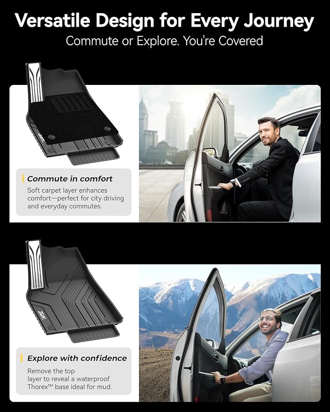 3W Floor Mats with Carpets for 2025 2026 Tesla Model Y Juniper (Only Fit Standard) 5 Seat Metal Pedal Liner & Rear Cargo Mat & Backrest Mats Anti-Slip All Weather TPE Car Accessories, Vigormold™