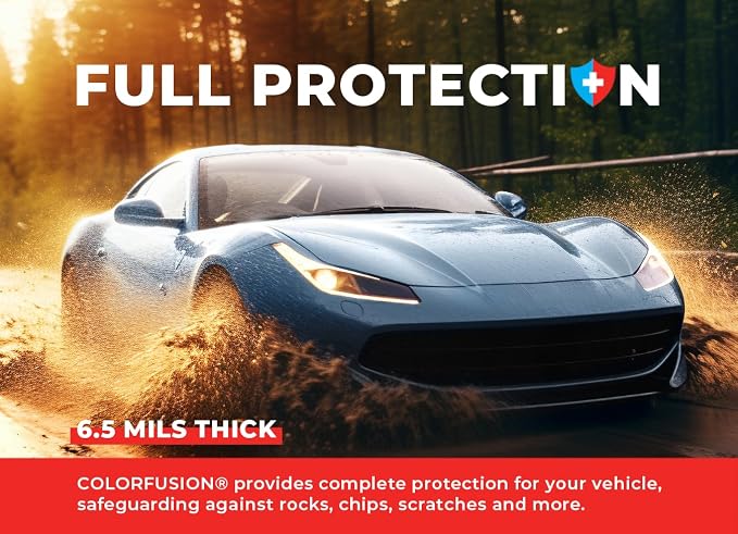 ColorFusion PPF by VViViD, Gloss China Blue Dry Apply PPF Vinyl Car Wrap Roll 1ft x 5ft