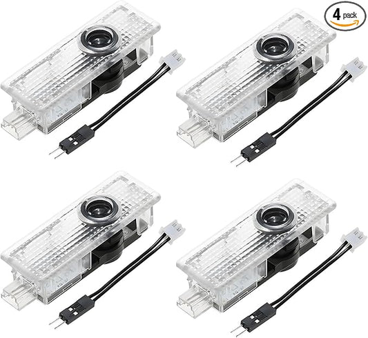 4 Pieces Car Door Lights Logo for Mini Cooper R55 R56 R57 R58 R59 R60 R61 F54 F55 F56 F57 Puddle Lights Logo Projector Courtesy LED Ghost Shadow Light Projector Lamps (Original White (Old Model))