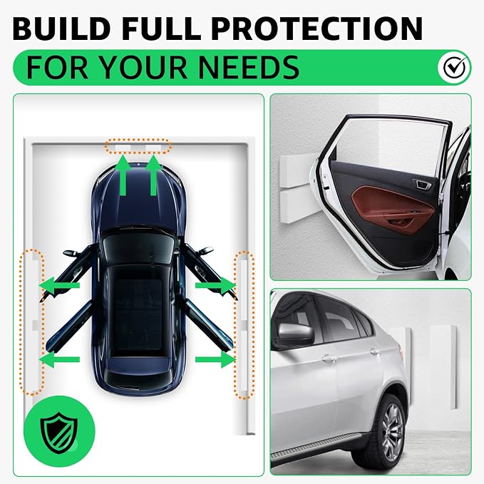 Garage Wall Protector, 2 Pack Thick EVA Foam Bumper for Car Doors,Waterproof & Fireproof Wall Guard,Protect Garage Walls from Scratches,Dents,Vehicle Damage (White, 11.8"x3.9"x1.2")