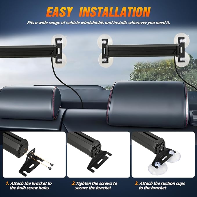 Nilight 40LED Green White Emergency Strobe Traffic Advisor Light Bar with Suction Cups Dash Safety Warning Hazard Flashing Lights Interior Front/Rear Windshield for Trucks Construction Vehicles