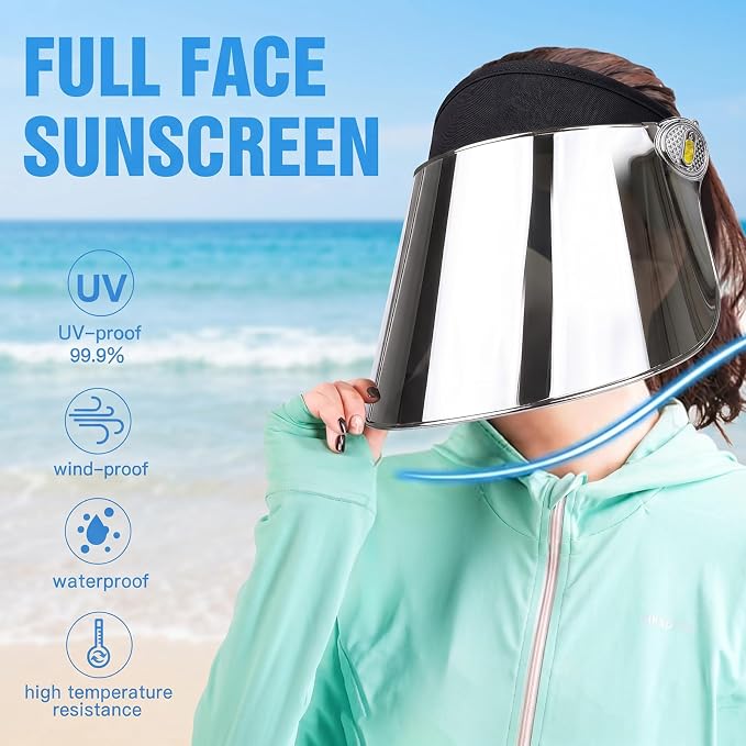 WAYCOM Sun Cap, Sun Visor Hat - UV Protection Hat -Premium UPF 50+ Hat for Hiking, Golf, Tennis, Outdoors