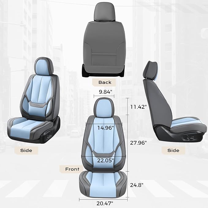 Coverado Car Seat Covers, Seat Covers for Cars, Waterproof Leather Auto Seat Protectors, Leather Car Seat Cushion, Car Interiors Accessories Universal Fit for Most Cars