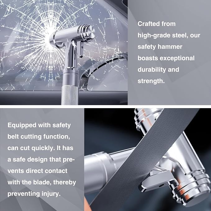 for Tesla Glass Breaker Window Breaker Seatbelt Cutter Safety Hammer Car Window Breaker Tool Seatbelt Cutter Emergency Rescue Tools Metal Window Hammer Model Y/3/X/S Car Accessories