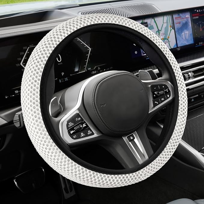 Elastic Stretch Steering Wheel Cover, Steering Wheel Cover, 15" Breathable Auto Steering Wheel Protector, Universal Car Accessories Comfortable Non-Slip Vehicle Steering Wheel Covers for Women Men