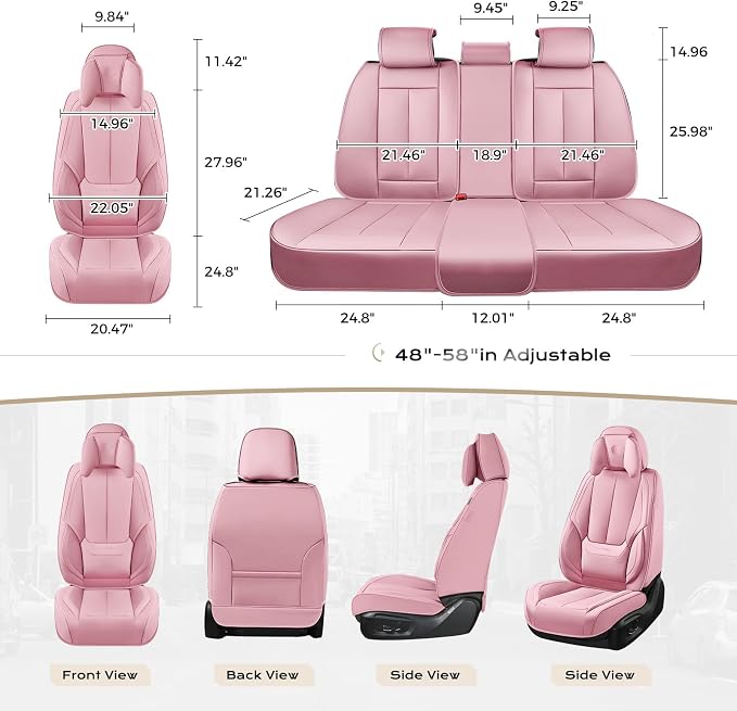 Coverado Car Seat Covers, Seat Covers for Cars, Waterproof Leather Auto Seat Protectors, Leather Car Seat Cushion, Car Interiors Accessories Universal Fit for Most Cars