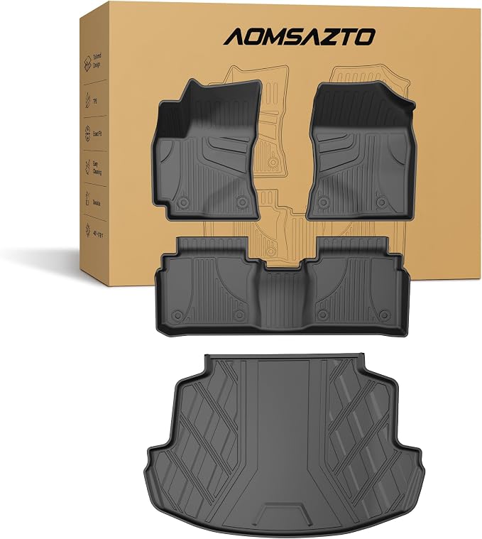 Floor Mats Fit for Toyota Corolla Sedan 2014-2019, Floor Liners + Cargo Mat | Not for Hatchback, Custom Fit Cargo Liner All-weather Protection Waterproof Easy to Clean Heavy Duty