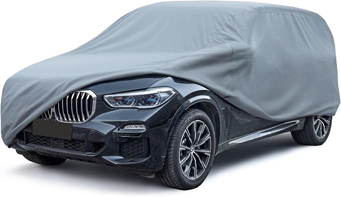 Leader Accessories SUV Car Cover All-Weather Protection, Fits 207"-230" | Waterproof, Breathable, Windproof Protection Against Rain, Snow, UV & Dust, Full-Exterior Cover for Indoor & Outdoor Use