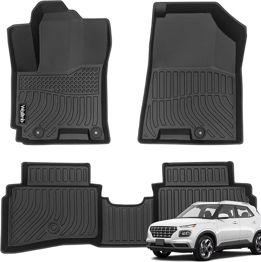Wailtnb-Floor Mats Custom for Hyundai Venue 2026-2020 All Weather Protection Waterproof Non-Slip Durable Floor Liners Fits Front& 2nd Row Accessories