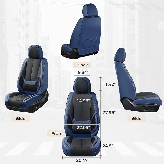 Coverado Car Seat Covers, Seat Covers for Cars, Waterproof Leather Auto Seat Protectors, Leather Car Seat Cushion, Car Interiors Accessories Universal Fit for Most Cars