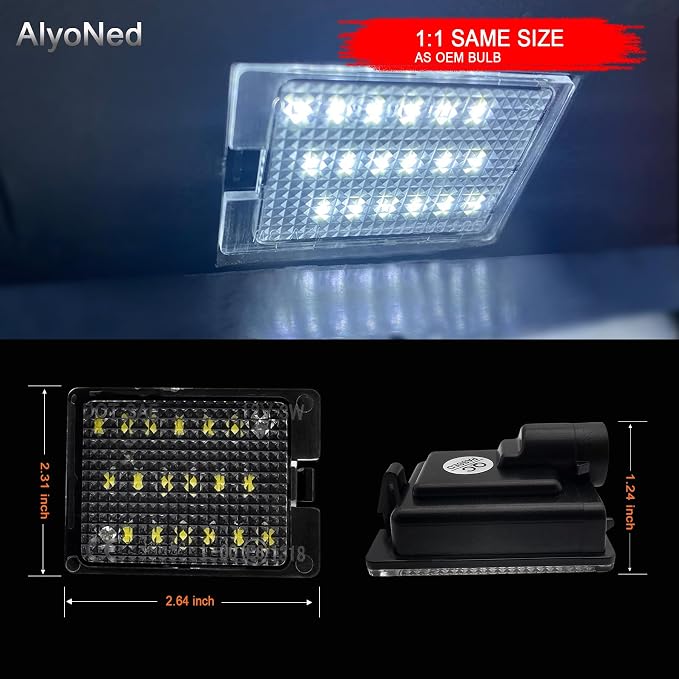 AlyoNed LED License Plate Lights Tag Lamp Assembly Compatible with Dodge Durango 2014-2022 Pickup Truck, Clear Lens 6500K White