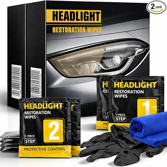 Headlight Restorer, Headlight Cleaner & Protective Agent Kit, Removes Oxidation & Restores Clarity, Long-Lasting UV Protection, Headlight Polish No Tool Required