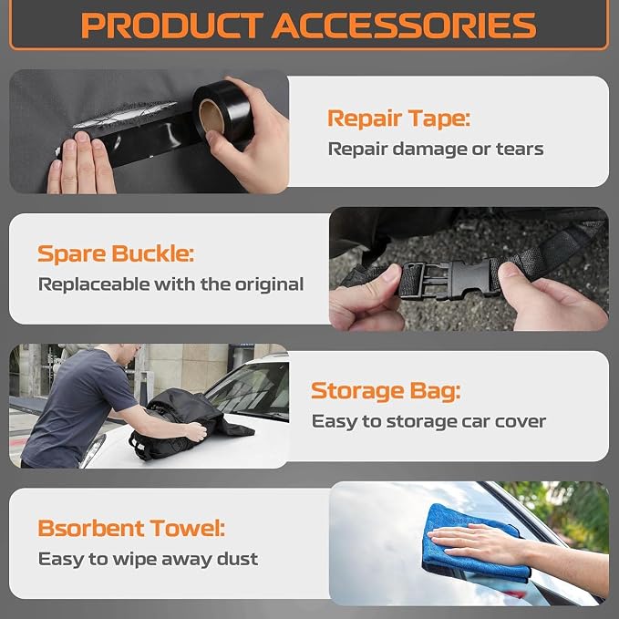 Kayme Heavy Duty Car Cover Custom Fit for Honda Pilot (2002-2026) Waterproof All Weather for Automobiles, Gift with Tape/Towel, Outdoor Full Exterior Cover Rain Snow Sun UV Protection.
