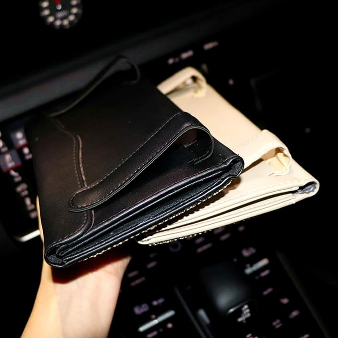 【2026 Upgraded】 Bling Car Sun Visor Tissue Box with Refills Paper Towels, PU Leather Backseat Mask Case,Crystal Sparkling Napkin Holder, Handmade Decoration Accessories for Women,Girls,Ladies as Gift