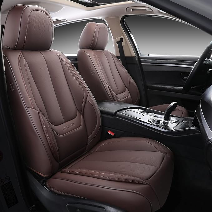 Coverado Car Seat Covers, Seat Covers for Cars, Waterproof Leather Auto Seat Protectors, Leather Car Seat Cushion, Car Interiors Accessories Universal Fit for Most Cars