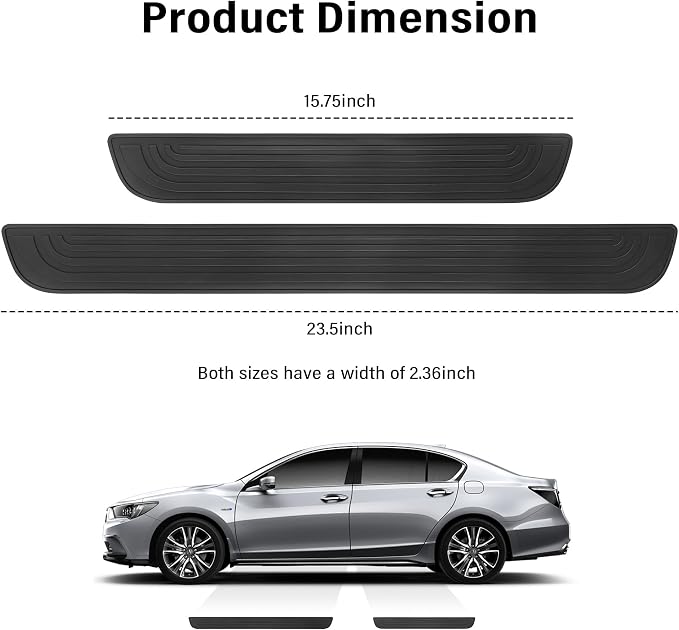 4PCS Car Door Sill Protector,Anti-Scratch & Waterproof Car Door Sills Scratch Protection,Universal Car Exterior Accessories Automotive Door Entry Guard for Car,Truck,SUV (Black, Width 2.36")